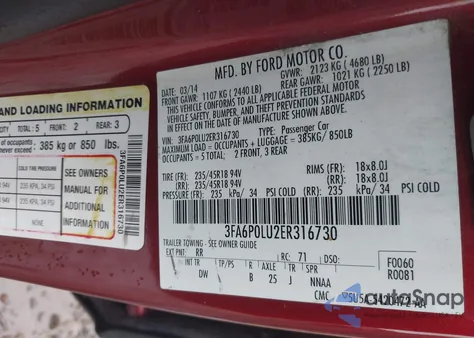 2014 Ford Fusion Hybrid Se from USA, damaged, VIN 3FA6P0LU2ER316730